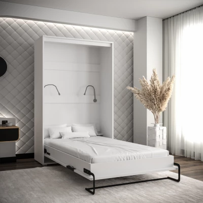 Praktická výklopná posteľ HAZEL 120 - matná biela / čierna matná