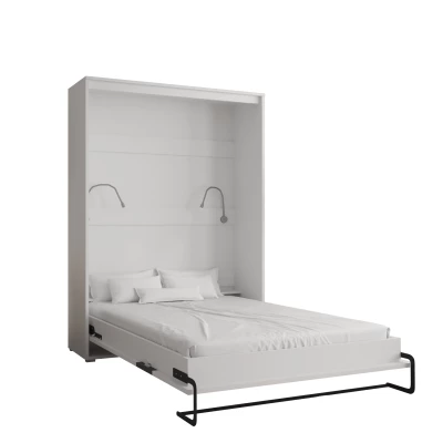 Praktická výklopná posteľ HAZEL 140 - matná biela / čierna matná