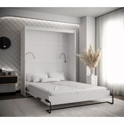 Praktická výklopná posteľ HAZEL 160 - matná biela / čierna matná