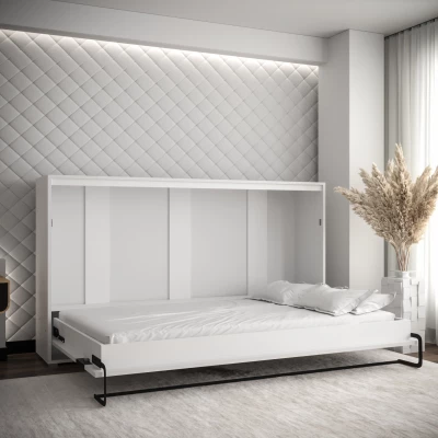 Horizontálna výklopná posteľ HAZEL 120 - matná biela / matná čierna
