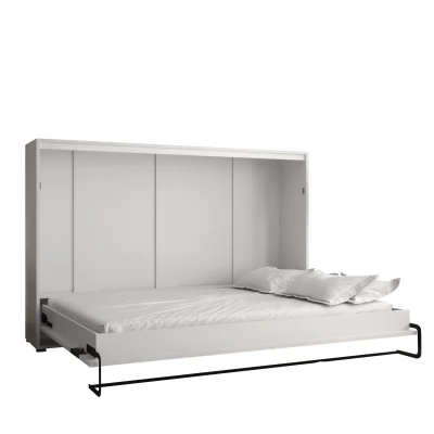 Horizontálna výklopná posteľ HAZEL 140 - matná biela / čierna matná