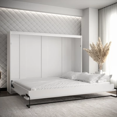 Horizontálna výklopná posteľ HAZEL 160 - matná biela / čierna matná