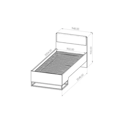 Posteľ do izby pre teenagerov DARCY - 90x200, hikora / matná biela