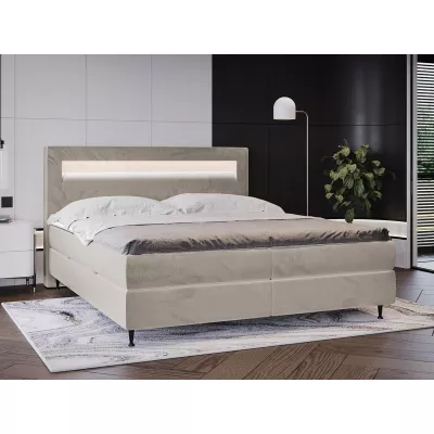 Hotelová posteľ s LED osvetlením 160x200 ORLANDO - latte + topper ZDARMA