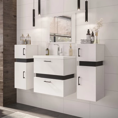 Kúpeľňový set s umývadlom LERA 6 - biely / čierny + sifón ZDARMA