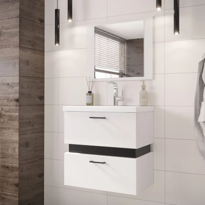 Kúpeľňový set s umývadlom LERA 5 - biely / čierny + sifón ZDARMA