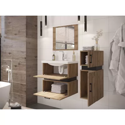 Kúpeľňový set s umývadlom LERA 4 - dub wotan / čierny