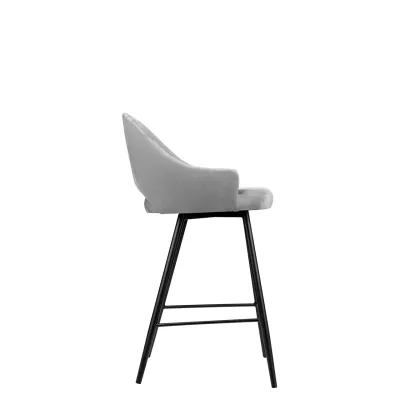 Čalúnená barová stolička HILARY - čierna / svetlá šedá