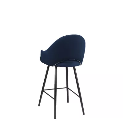Čalúnená barová stolička HILARY - čierna / modrá