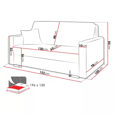 Dvojmiestna rozkladacia pohovka PENN 2 - smotanová