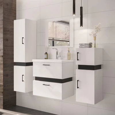 Kúpeľňový set s umývadlom LERA 1 - biely / čierny + sifón ZDARMA