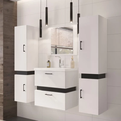 Kúpeľňový set LERA 2 - biely / čierny + sifón ZDARMA