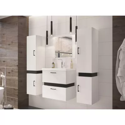 Kúpeľňový set LERA 2 - biely / čierny + sifón ZDARMA