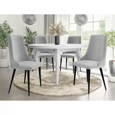 Čalúnená stolička do jedálne FEMBROK - čierna / svetlá šedá