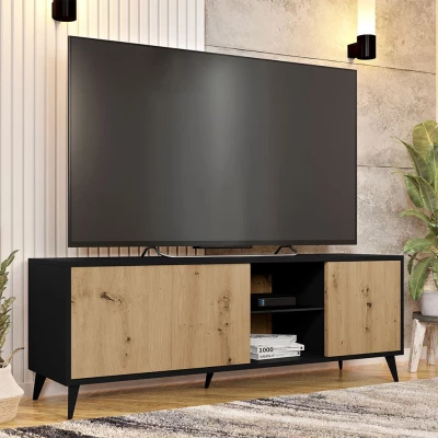 TV stolík KAROL - dub artisan / čierny