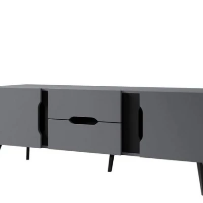TV stolík so šuplíkmi LIEN - šedý / čierny
