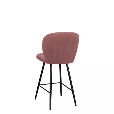 Čalúnená barová stolička MOREEN - čierna / ružová