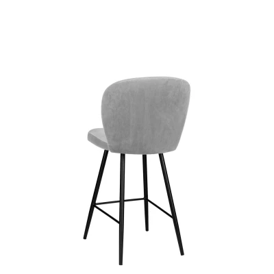 Čalúnená barová stolička MOREEN - čierna / svetlá šedá