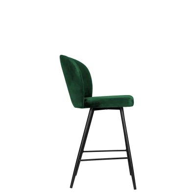 Čalúnená barová stolička MOREEN - čierna / zelená