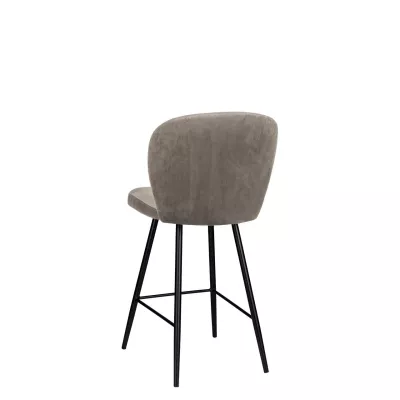 Čalúnená barová stolička MOREEN - čierna / tmavá šedá