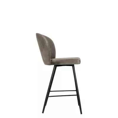 Čalúnená barová stolička MOREEN - čierna / tmavá šedá
