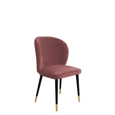 Čalúnená jedálenská stolička MOREEN - čierna / zlatá / ružová