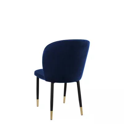 Čalúnená jedálenská stolička MOREEN - čierna / zlatá / modrá