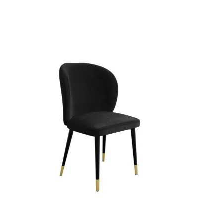 Čalúnená jedálenská stolička MOREEN - čierna / zlatá