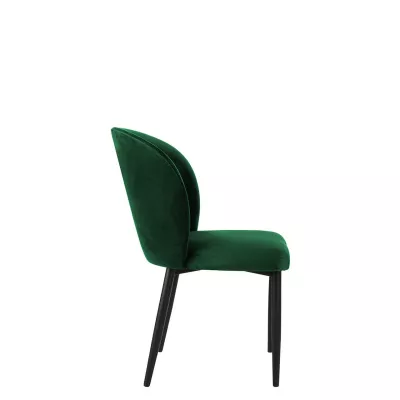 Čalúnená jedálenská stolička MOREEN - čierna / zelená
