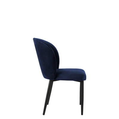 Čalúnená jedálenská stolička MOREEN - čierna / modrá