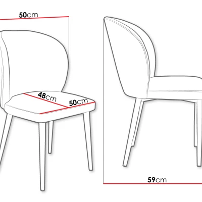 Čalúnená jedálenská stolička MOREEN - čierna / béžová