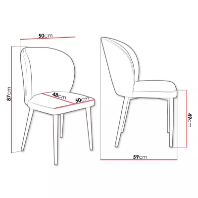 Čalúnená jedálenská stolička MOREEN - čierna / béžová