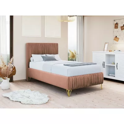 Čalúnená jednolôžková posteľ 90x200 HILARY - ružová