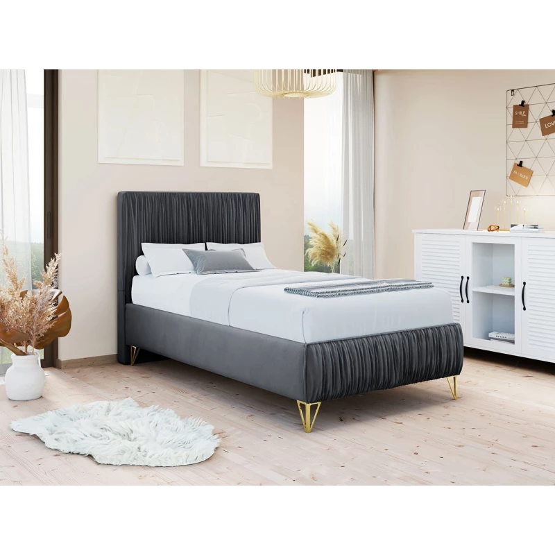 Čalúnená jednolôžková posteľ 80x200 HILARY - šedá