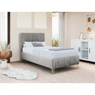 Čalúnená jednolôžková posteľ 80x200 HILARY - svetlá šedá