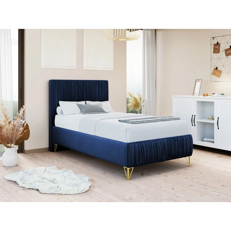 Čalúnená jednolôžková posteľ 80x200 HILARY - modrá