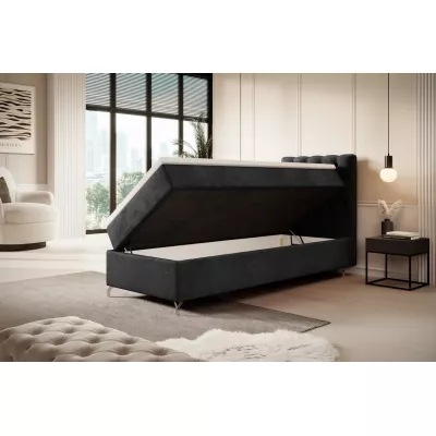 Čalúnená posteľ 90x200 ADRIA COMFORT s úložným priestorom - pravá, svetlo grafitová