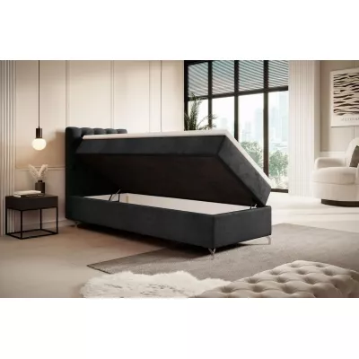 Čalúnená posteľ 90x200 ADRIA COMFORT s úložným priestorom - ľavá, svetlo grafitová