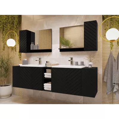 Zostava do kúpeľne PRESTA 1 - čierna + 2x umývadlo ZDARMA