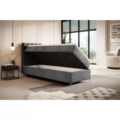 Čalúnená posteľ 80x200 ADRIA COMFORT s úložným priestorom - ľavá, šedá