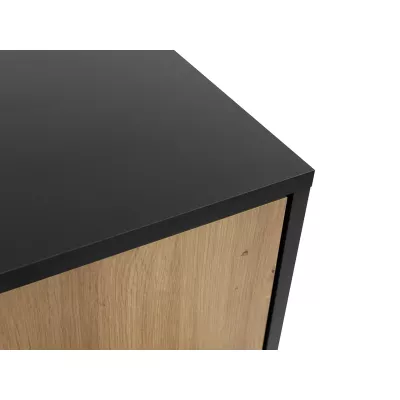Nočný stolík KAROL - dub artisan / čierny