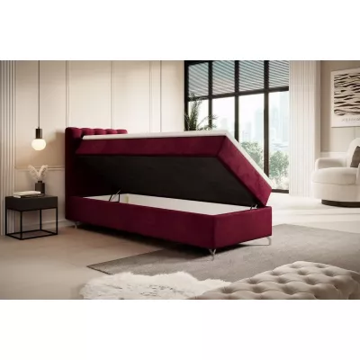 Čalúnená posteľ 90x200 ADRIA s úložným priestorom - ľavá, červená