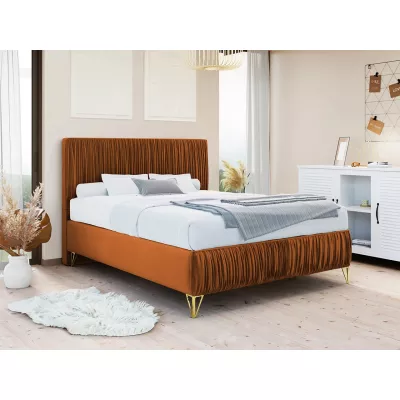 Čalúnená jednolôžková posteľ 120x200 HILARY - škoricová