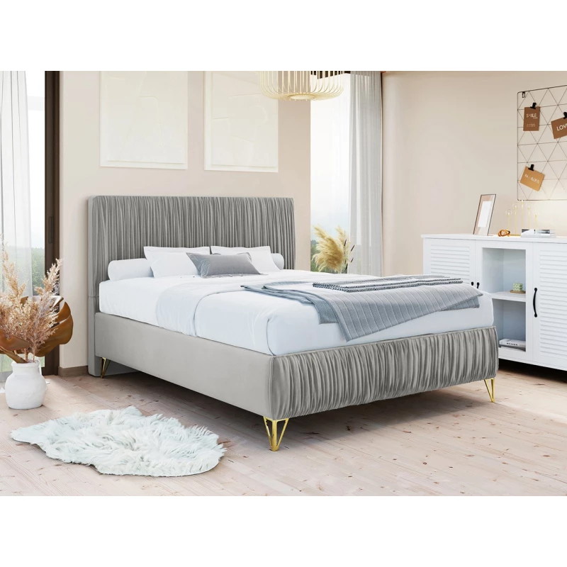 Čalúnená jednolôžková posteľ 120x200 HILARY - svetlá šedá