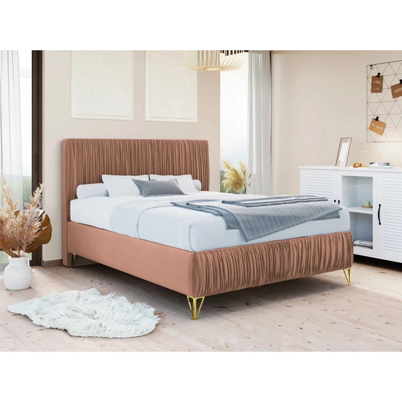 Čalúnená jednolôžková posteľ 120x200 HILARY - ružová