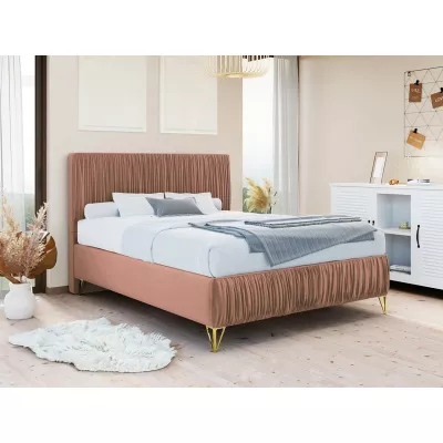 Čalúnená jednolôžková posteľ 120x200 HILARY - ružová