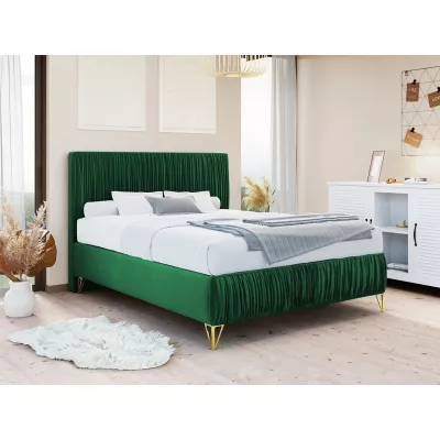 Čalúnená manželská posteľ 140x200 HILARY - zelená