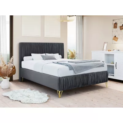 Čalúnená manželská posteľ 160x200 HILARY - šedá