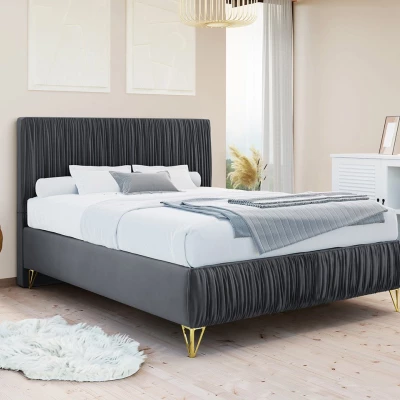 Čalúnená manželská posteľ 180x200 HILARY - šedá