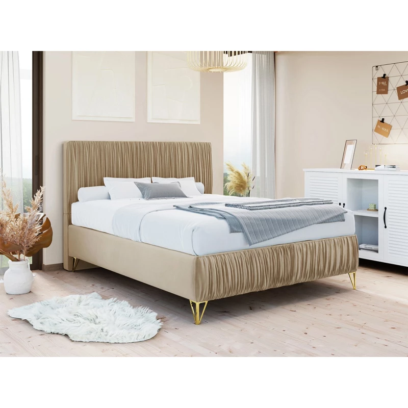 Čalúnená manželská posteľ 180x200 HILARY - krémová